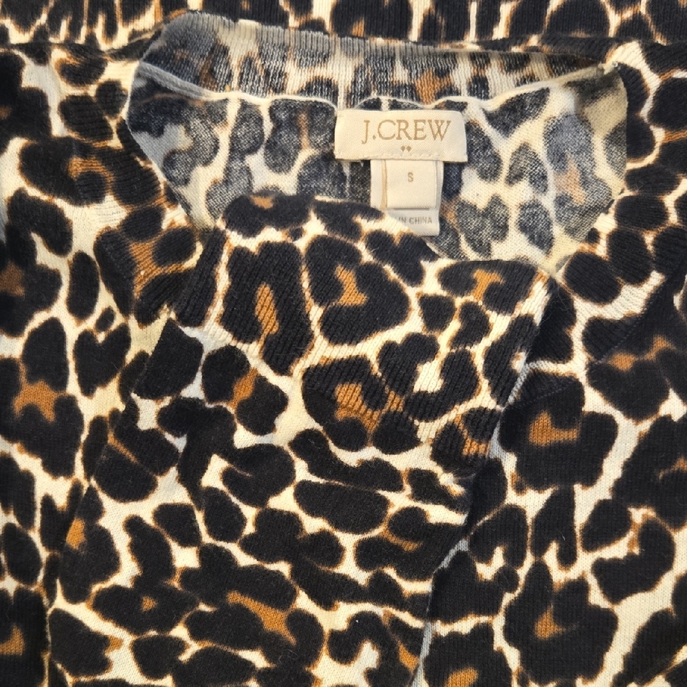NWOT SMALL J.Crew Animal Print Knit Top